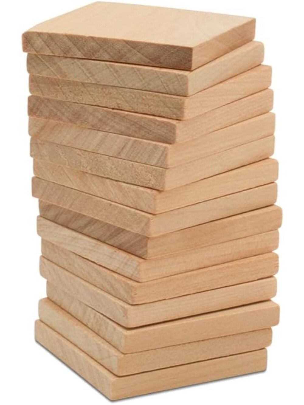 Wood Tiles, 1-1/2 x 1-1/2 Inch, Pack of 25 Blank Wood Squares for Crafts, Wood B